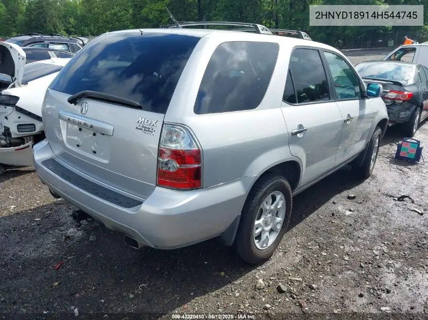 2004 Acura Mdx VIN: 2HNYD18914H544745 Lot: 42220410