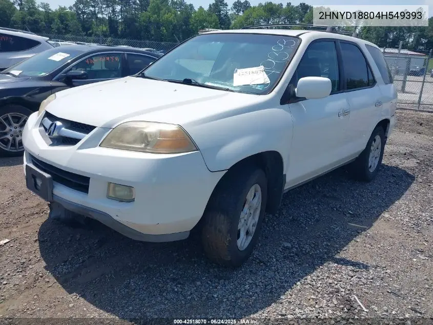 2004 Acura Mdx VIN: 2HNYD18804H549393 Lot: 42518070