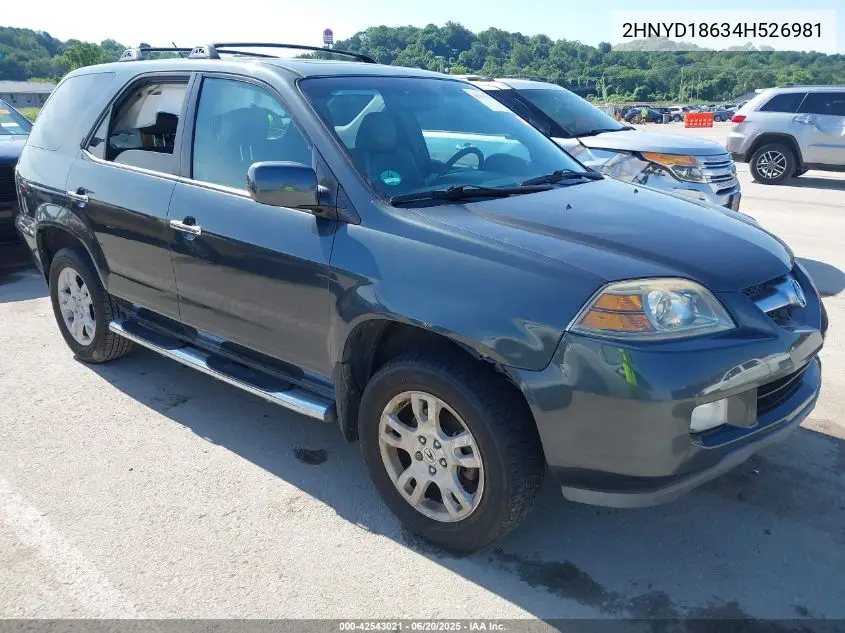 2004 Acura Mdx VIN: 2HNYD18634H526981 Lot: 42543021