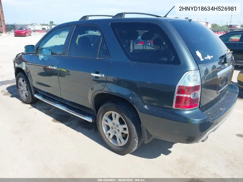 2004 Acura Mdx VIN: 2HNYD18634H526981 Lot: 42543021