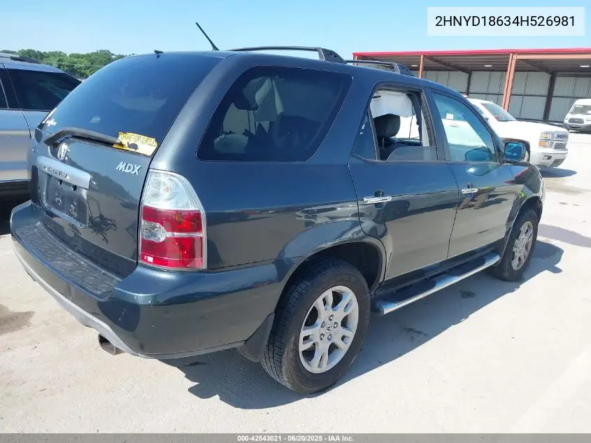 2004 Acura Mdx VIN: 2HNYD18634H526981 Lot: 42543021