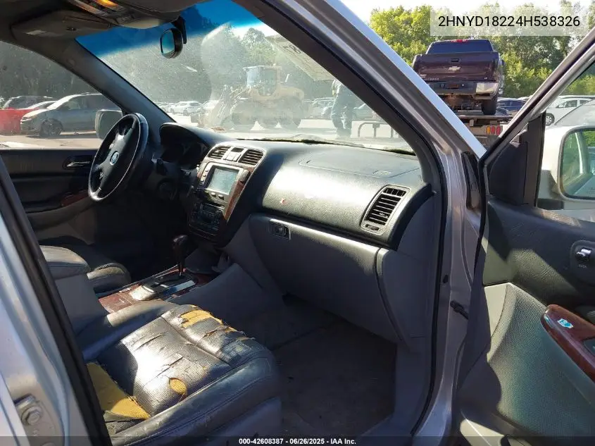 2004 Acura Mdx VIN: 2HNYD18224H538326 Lot: 42608387