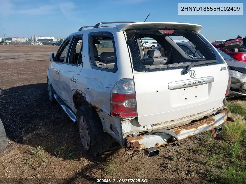 2005 Acura Mdx Touring VIN: 2HNYD18655H002409 Lot: 30064312