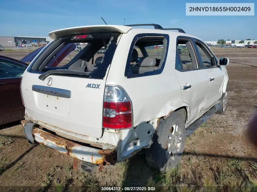 2005 Acura Mdx Touring VIN: 2HNYD18655H002409 Lot: 30064312
