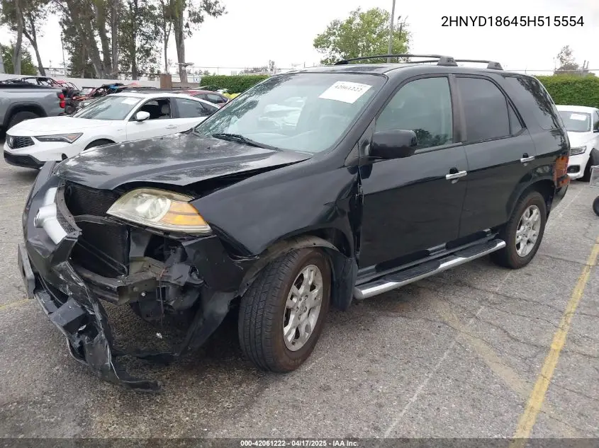 2005 Acura Mdx VIN: 2HNYD18645H515554 Lot: 42061222