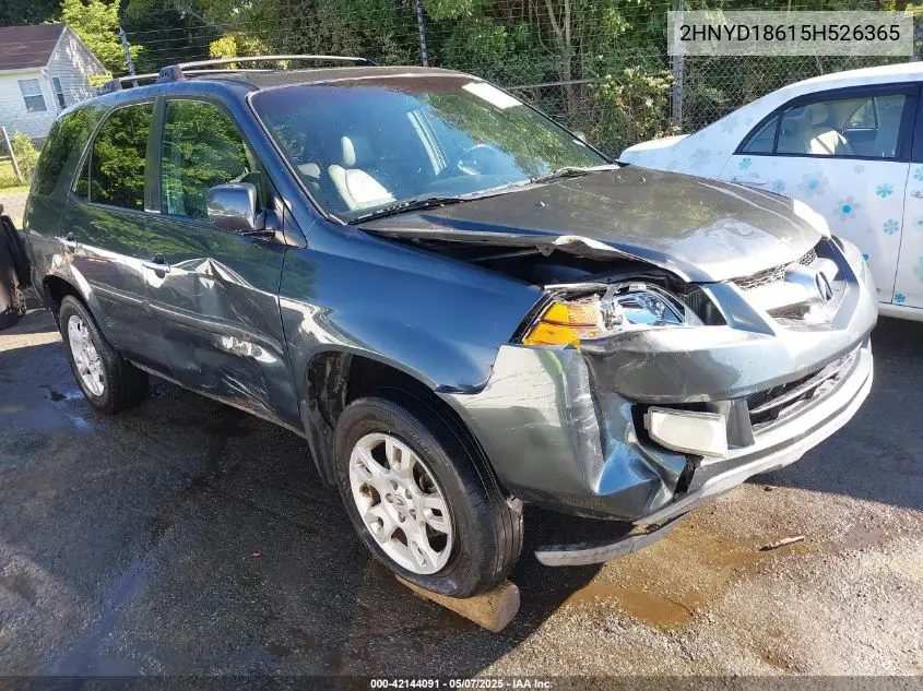 2005 Acura Mdx VIN: 2HNYD18615H526365 Lot: 42144091