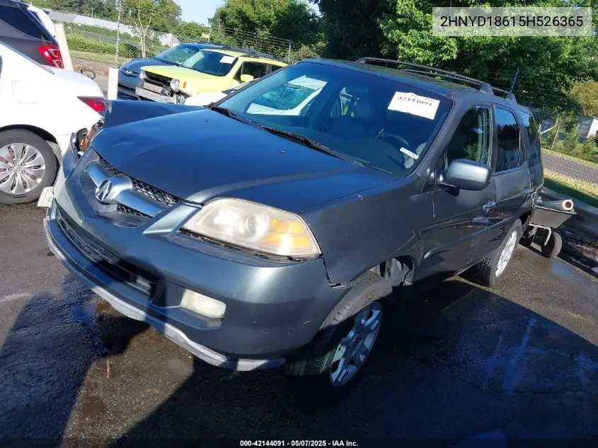 2005 Acura Mdx VIN: 2HNYD18615H526365 Lot: 42144091