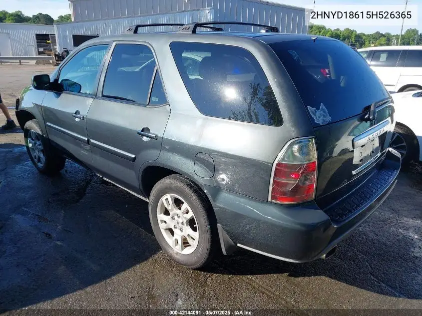 2005 Acura Mdx VIN: 2HNYD18615H526365 Lot: 42144091