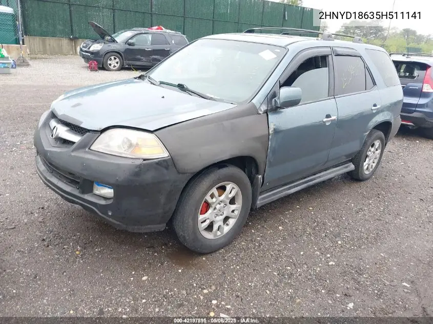 2005 Acura Mdx VIN: 2HNYD18635H511141 Lot: 42197895