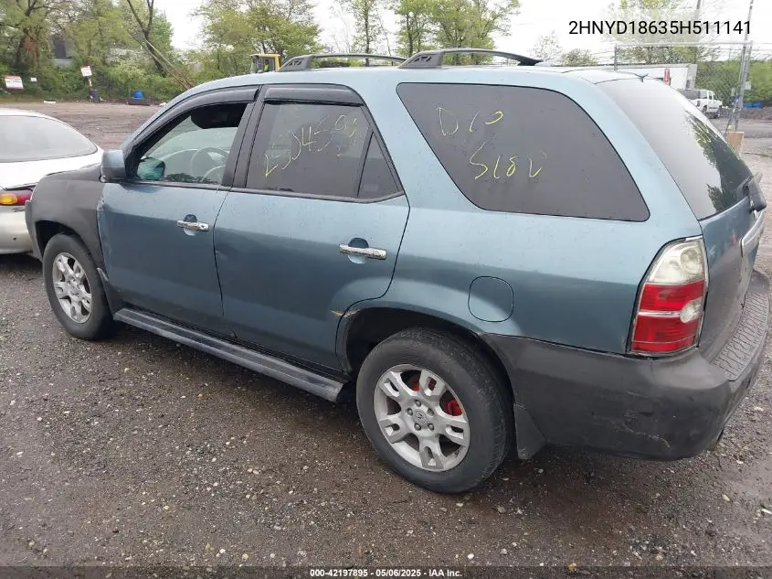 2005 Acura Mdx VIN: 2HNYD18635H511141 Lot: 42197895