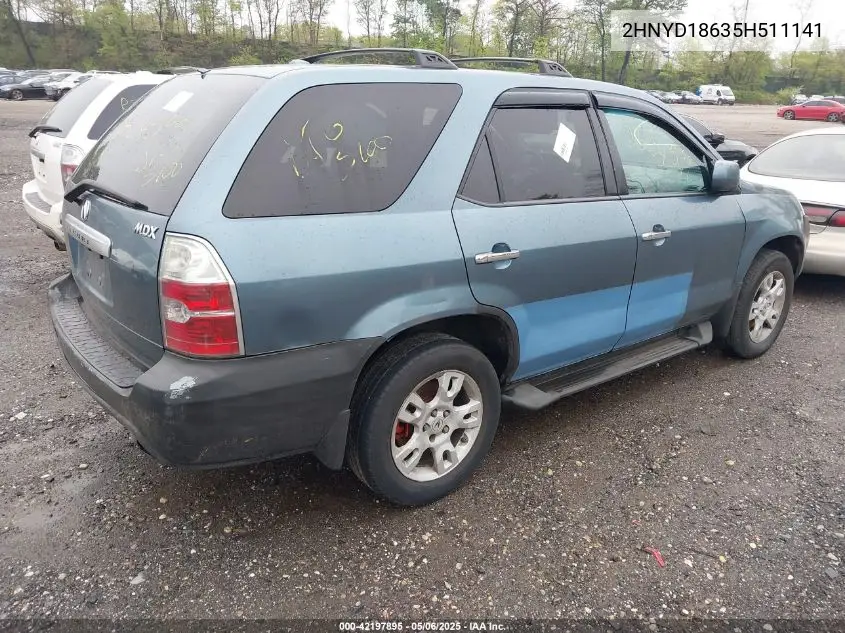 2005 Acura Mdx VIN: 2HNYD18635H511141 Lot: 42197895
