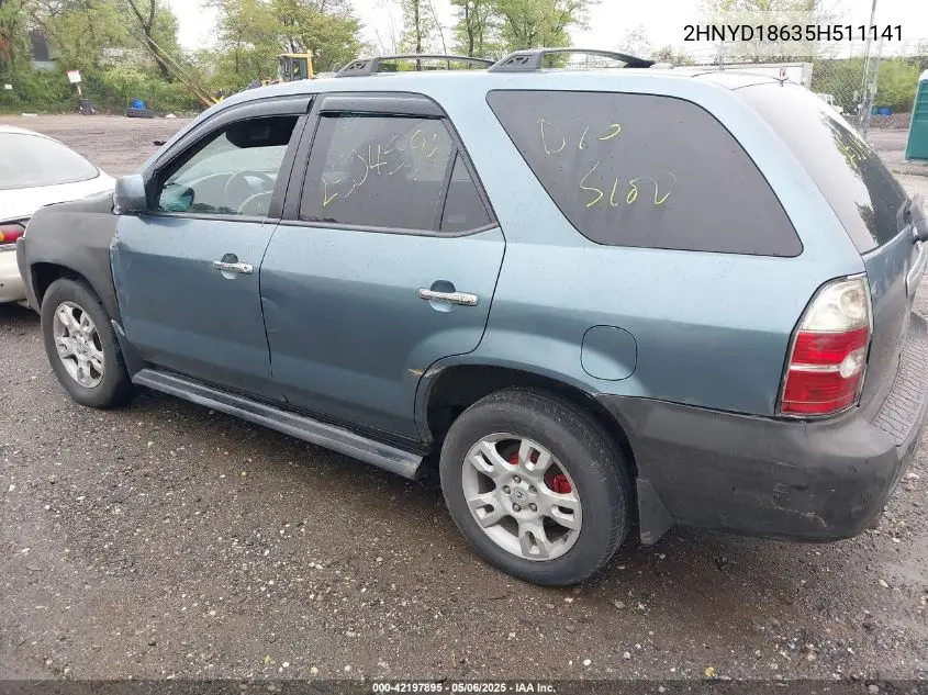 2005 Acura Mdx VIN: 2HNYD18635H511141 Lot: 42197895