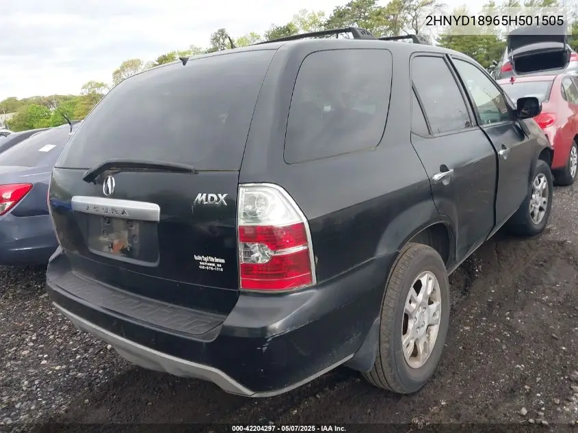 2005 Acura Mdx VIN: 2HNYD18965H501505 Lot: 42204297
