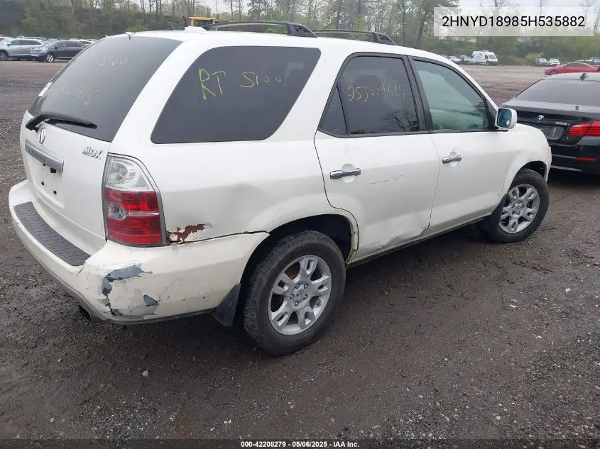 2005 Acura Mdx VIN: 2HNYD18985H535882 Lot: 42208279