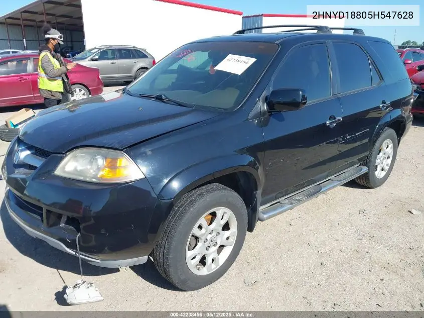 2005 Acura Mdx VIN: 2HNYD18805H547628 Lot: 42238456