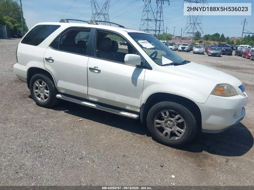 2005 Acura Mdx VIN: 2HNYD188X5H536023 Lot: 42254787