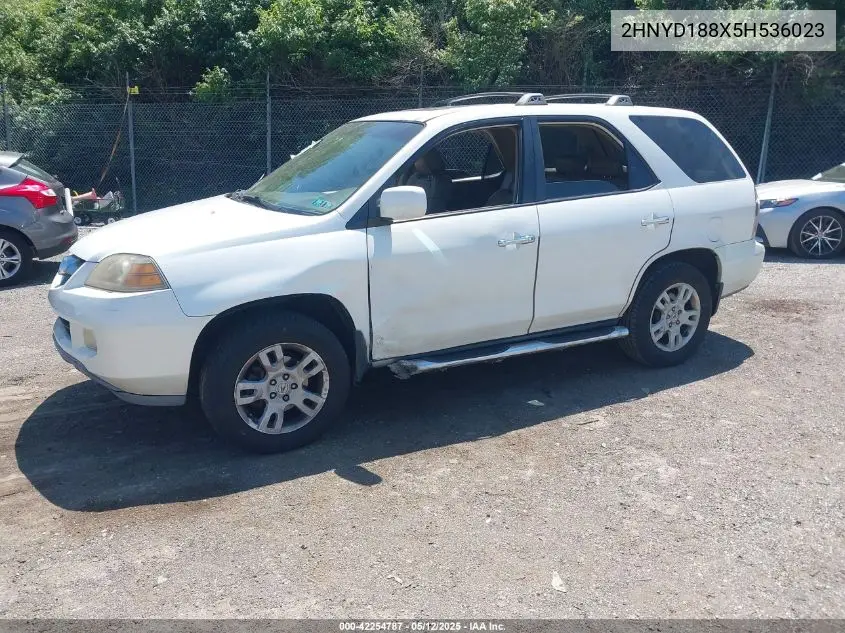 2005 Acura Mdx VIN: 2HNYD188X5H536023 Lot: 42254787