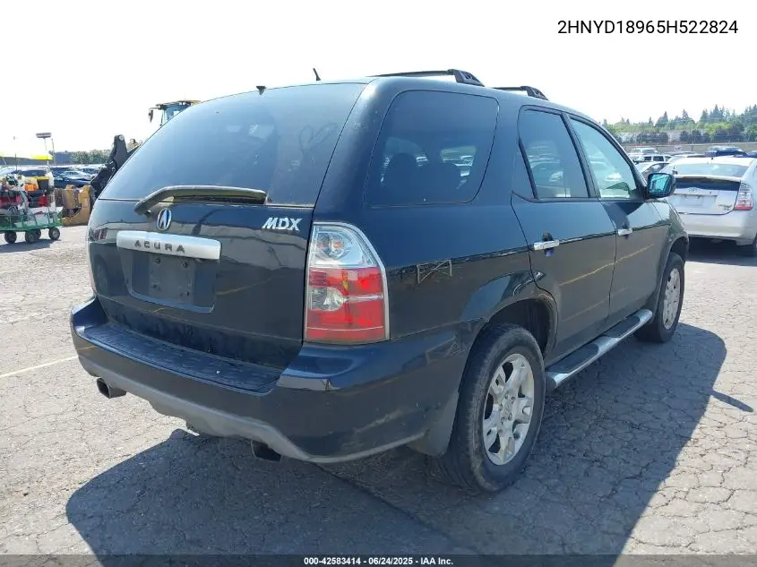 2005 Acura Mdx VIN: 2HNYD18965H522824 Lot: 42583414