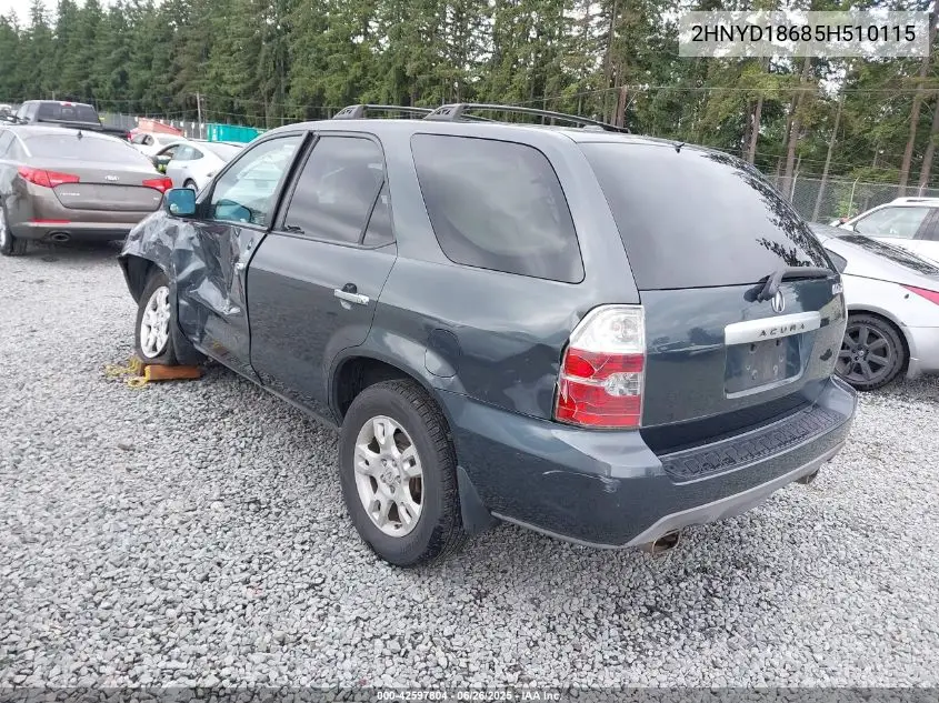 2005 Acura Mdx Touring VIN: 2HNYD18685H510115 Lot: 42597804