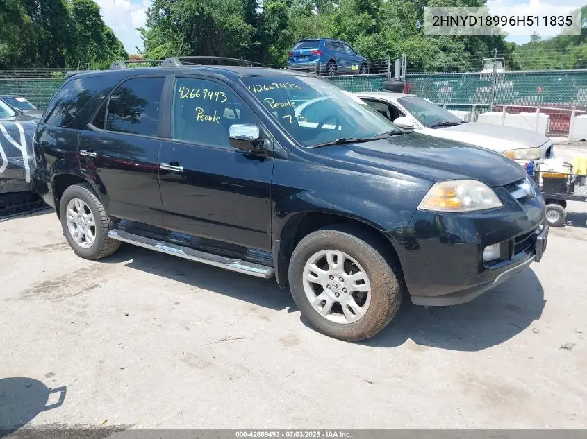 2006 Acura Mdx VIN: 2HNYD18996H511835 Lot: 42669493