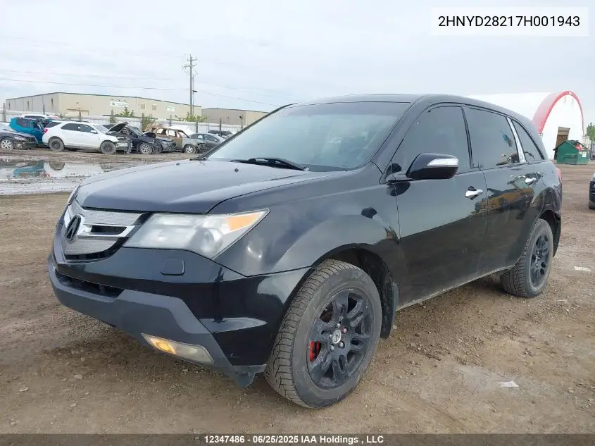 2007 Acura Mdx VIN: 2HNYD28217H001943 Lot: 12347486