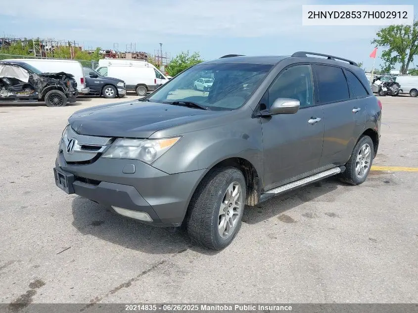 2007 Acura Mdx VIN: 2HNYD28537H002912 Lot: 20214835