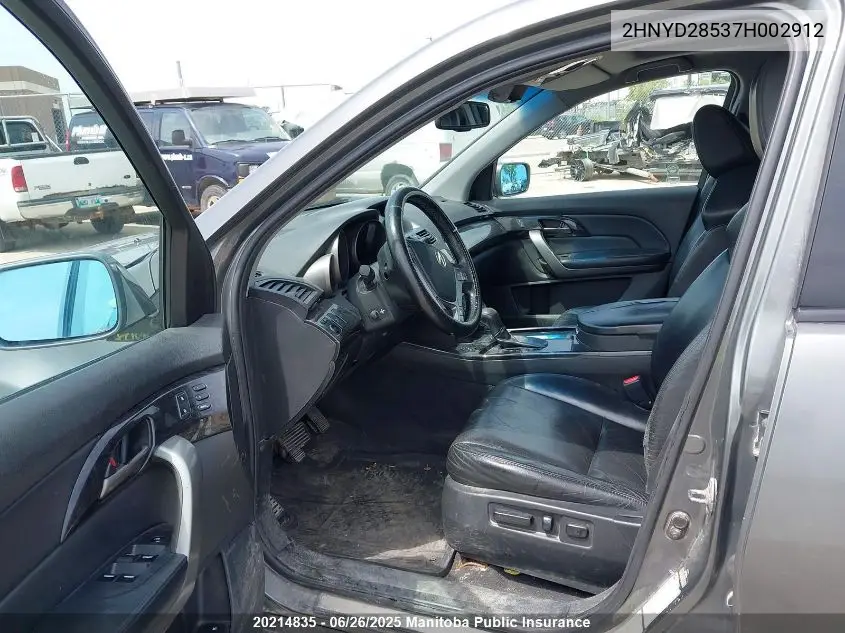 2007 Acura Mdx VIN: 2HNYD28537H002912 Lot: 20214835