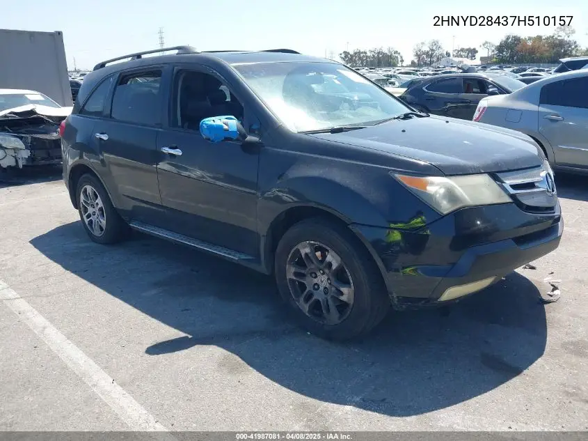 2007 Acura Mdx Tech/Entertainment Pkg VIN: 2HNYD28437H510157 Lot: 41987081