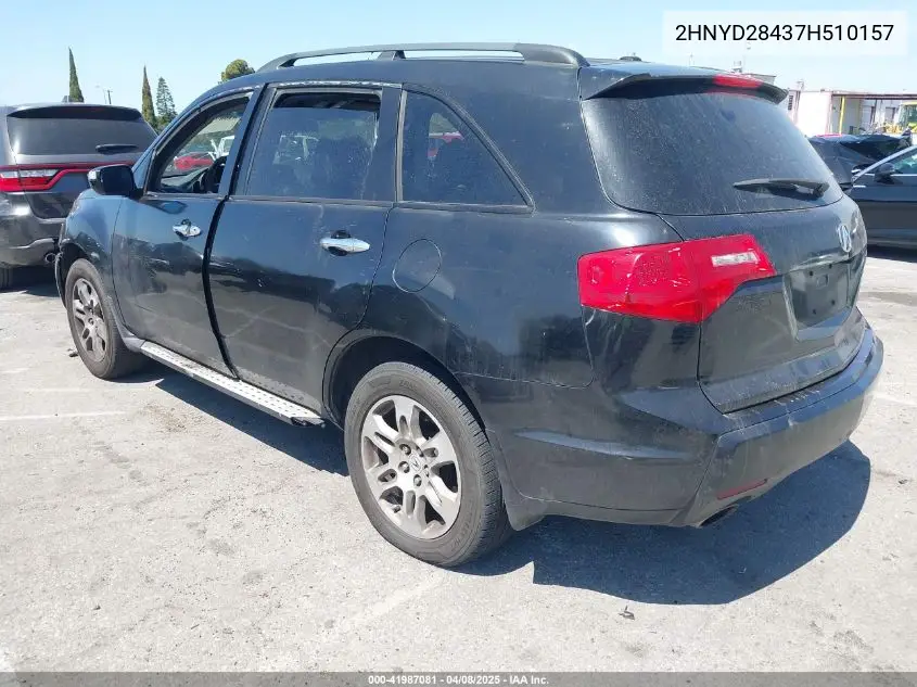 2007 Acura Mdx Tech/Entertainment Pkg VIN: 2HNYD28437H510157 Lot: 41987081