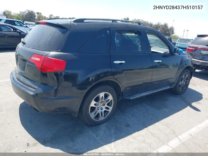 2007 Acura Mdx Tech/Entertainment Pkg VIN: 2HNYD28437H510157 Lot: 41987081