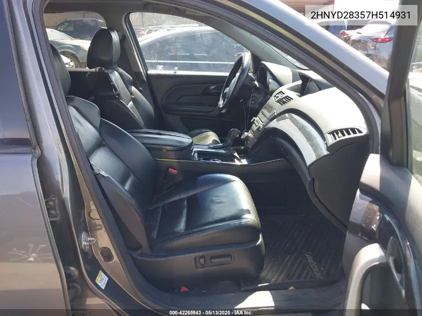 2007 Acura Mdx Technology Package VIN: 2HNYD28357H514931 Lot: 42265943