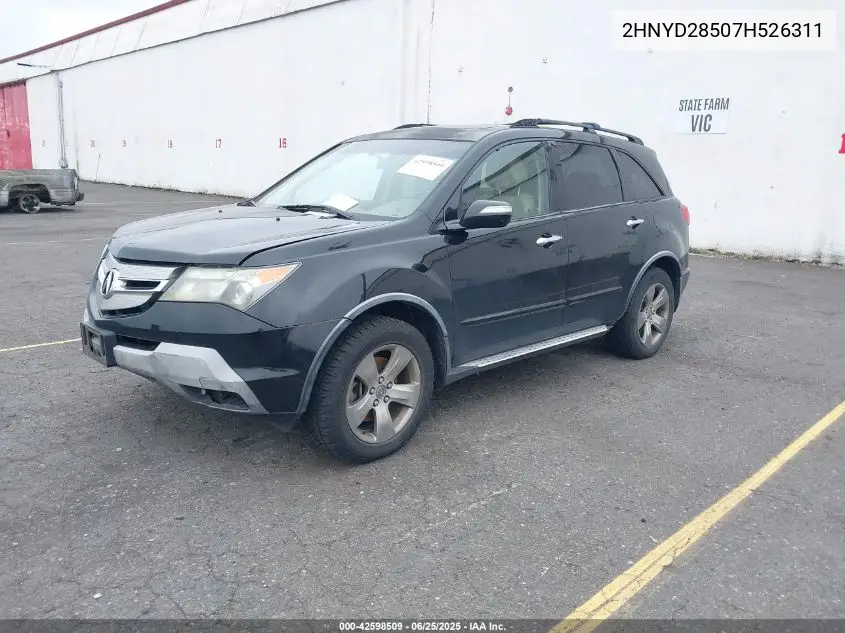 2007 Acura Mdx Sport Package VIN: 2HNYD28507H526311 Lot: 42598509