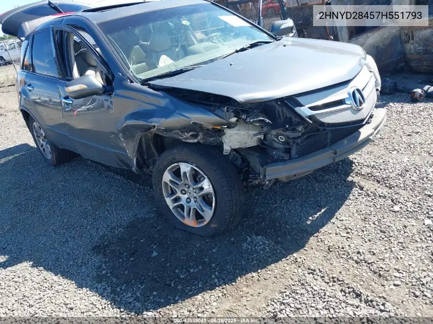 2007 Acura Mdx Technology Package VIN: 2HNYD28457H551793 Lot: 42599049