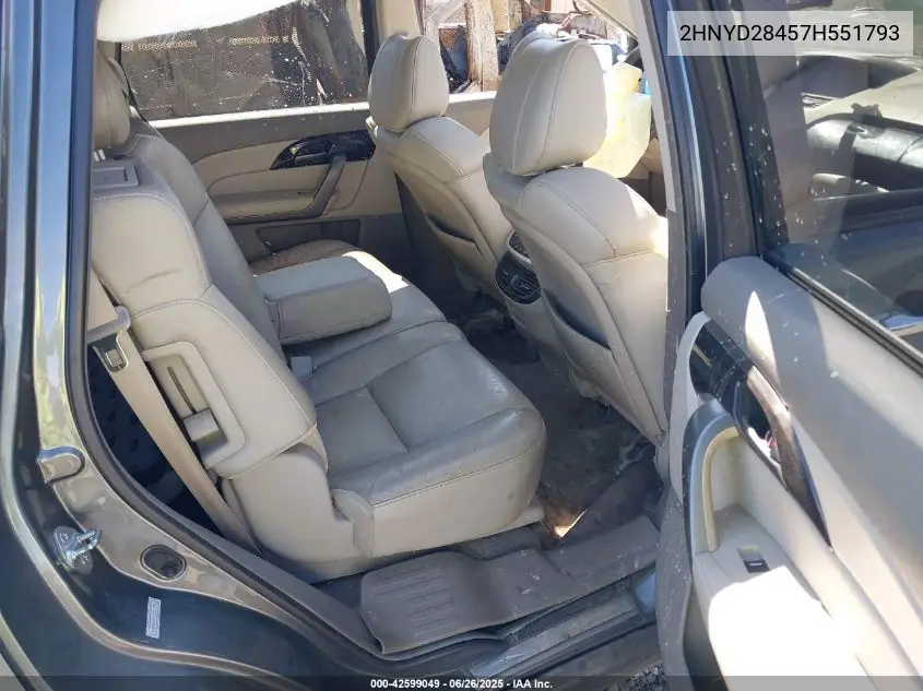 2007 Acura Mdx Technology Package VIN: 2HNYD28457H551793 Lot: 42599049