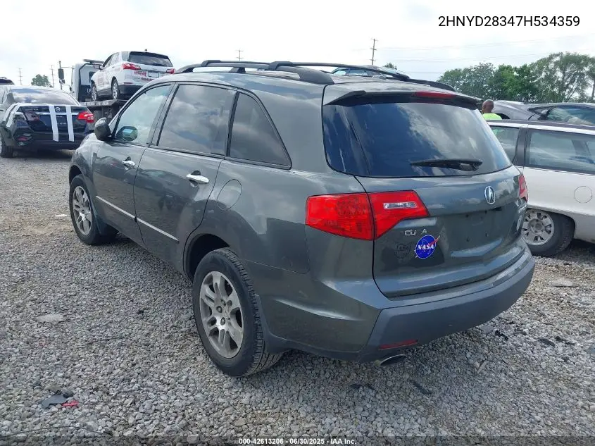 2007 Acura Mdx Technology Package VIN: 2HNYD28347H534359 Lot: 42613206