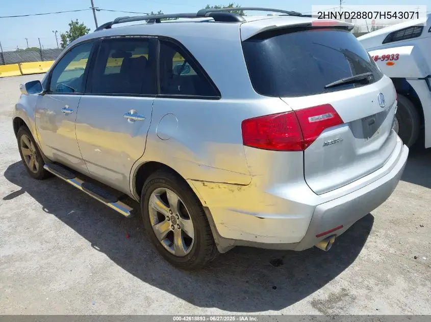 2007 Acura Mdx Sport Package VIN: 2HNYD28807H543071 Lot: 42618893