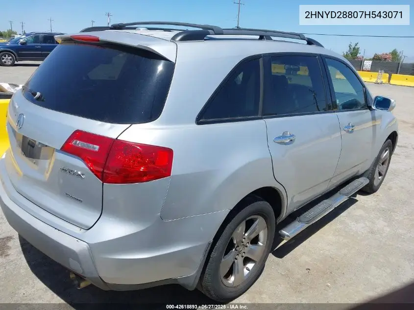2007 Acura Mdx Sport Package VIN: 2HNYD28807H543071 Lot: 42618893