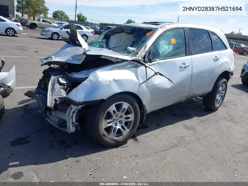 2007 Acura Mdx Technology Package VIN: 2HNYD28387H521694 Lot: 42666954