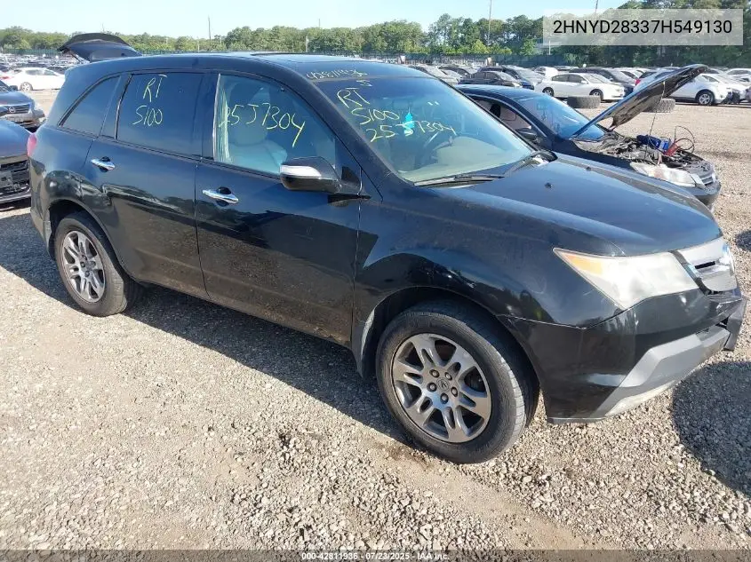 2007 Acura Mdx Technology Package VIN: 2HNYD28337H549130 Lot: 42811936
