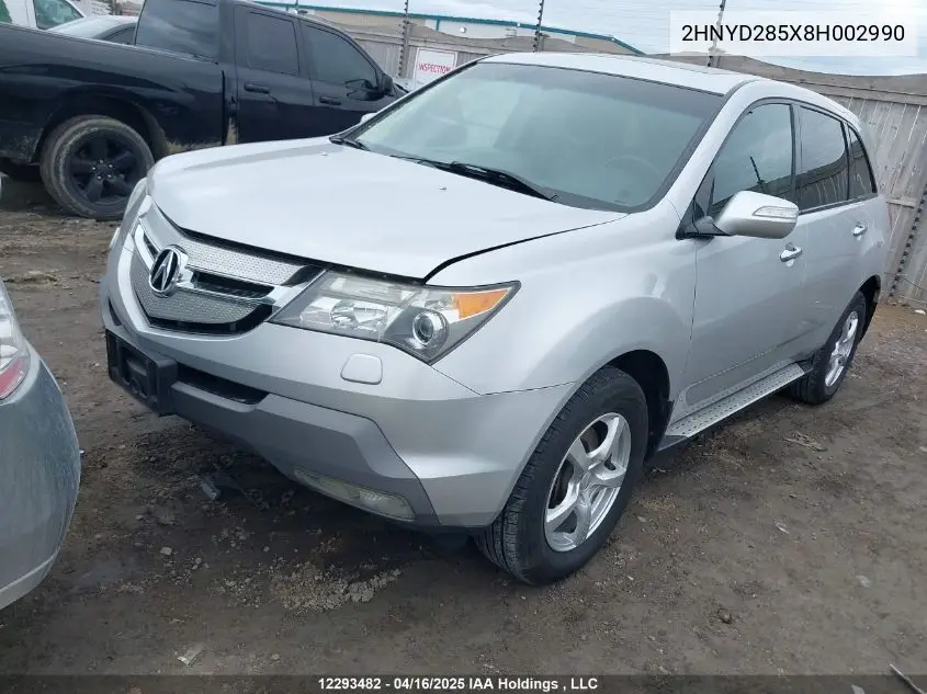 2008 Acura Mdx Technology Package VIN: 2HNYD285X8H002990 Lot: 12293482