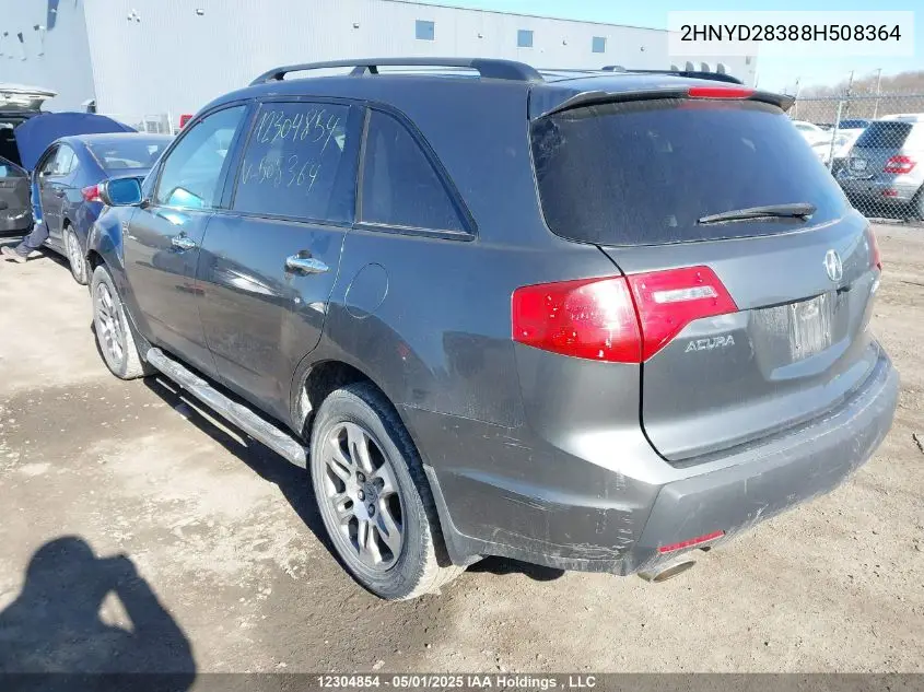 2008 Acura Mdx VIN: 2HNYD28388H508364 Lot: 12304854