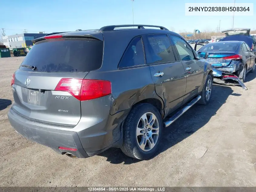 2008 Acura Mdx VIN: 2HNYD28388H508364 Lot: 12304854