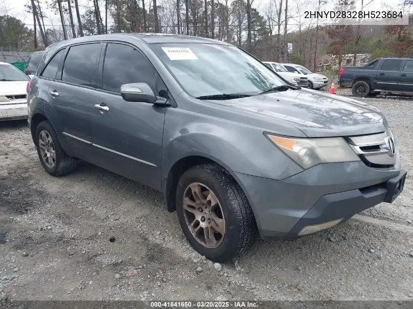 2008 Acura Mdx Technology Package VIN: 2HNYD28328H523684 Lot: 41841650