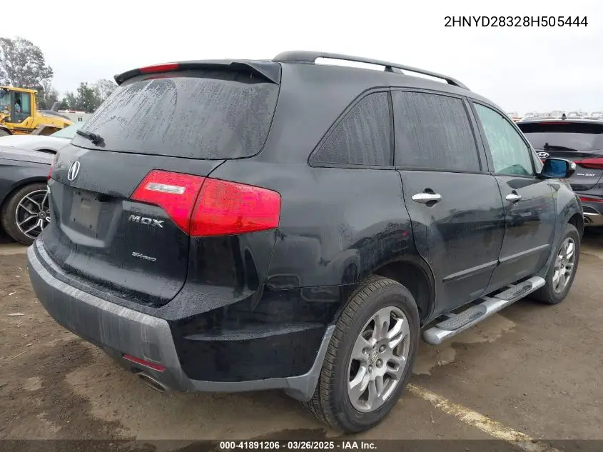 2008 Acura Mdx Technology Package VIN: 2HNYD28328H505444 Lot: 41891206