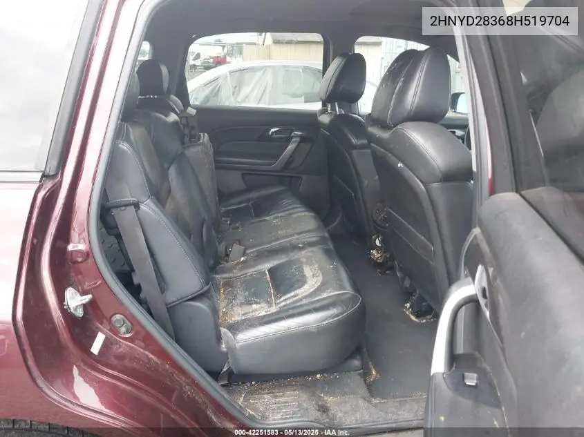 2008 Acura Mdx Technology Package VIN: 2HNYD28368H519704 Lot: 42251583