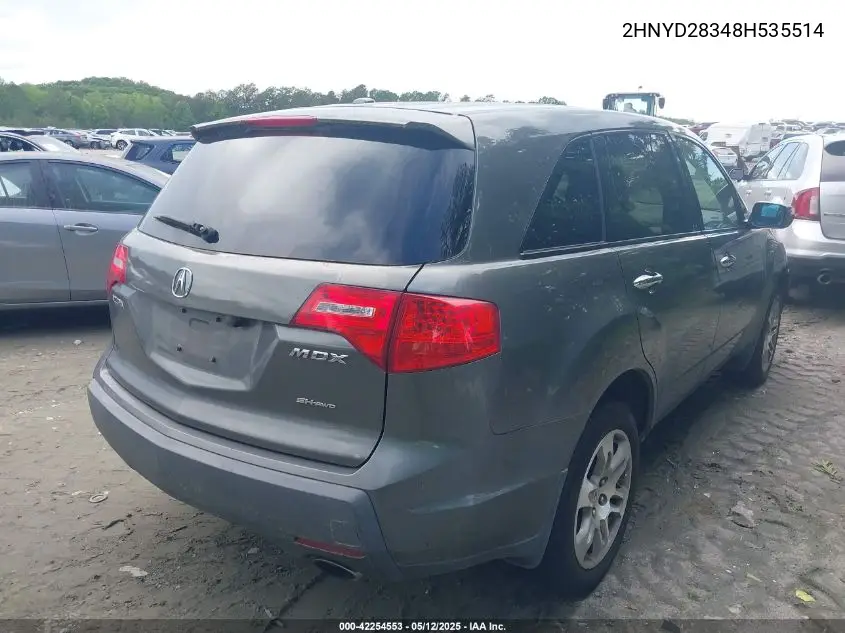 2008 Acura Mdx Technology Package VIN: 2HNYD28348H535514 Lot: 42254553