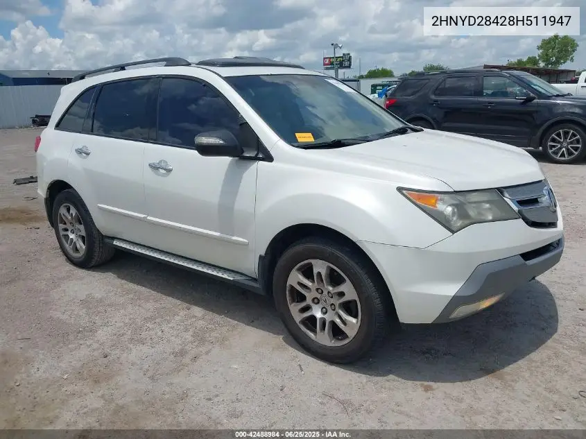 2008 Acura Mdx Technology Package VIN: 2HNYD28428H511947 Lot: 42488984