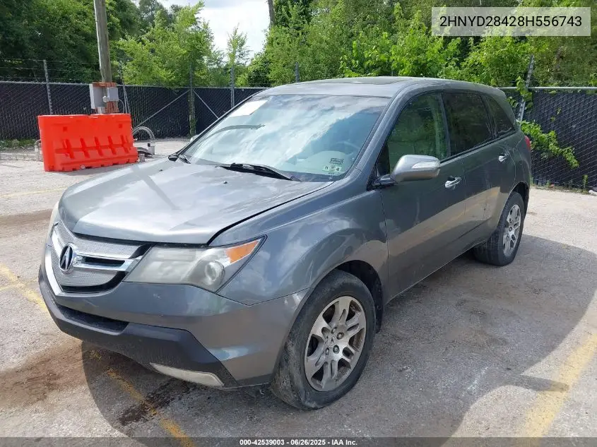 2008 Acura Mdx Technology Package VIN: 2HNYD28428H556743 Lot: 42539003