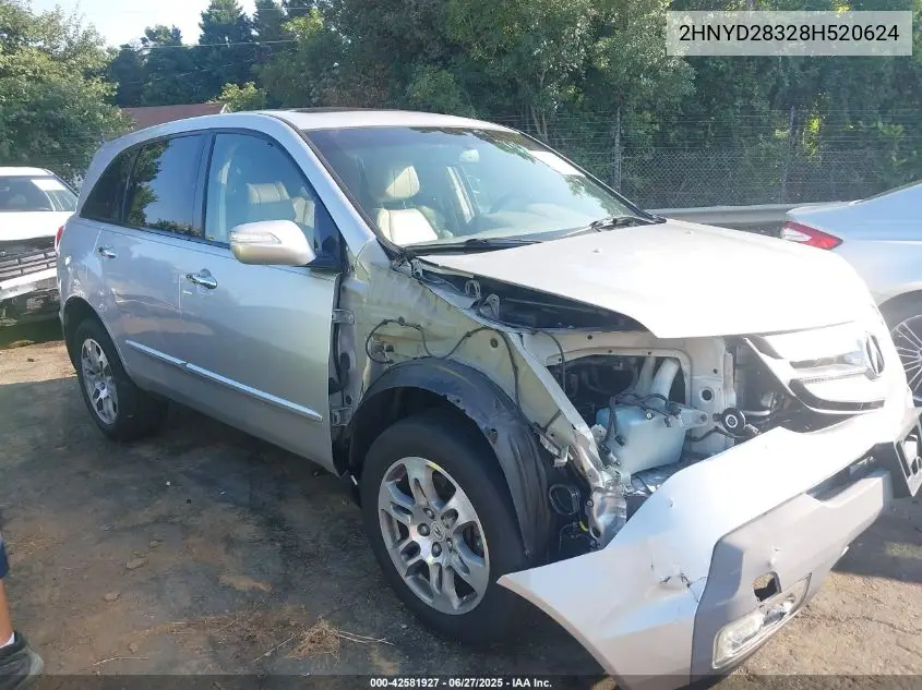 2008 Acura Mdx Technology Package VIN: 2HNYD28328H520624 Lot: 42581927