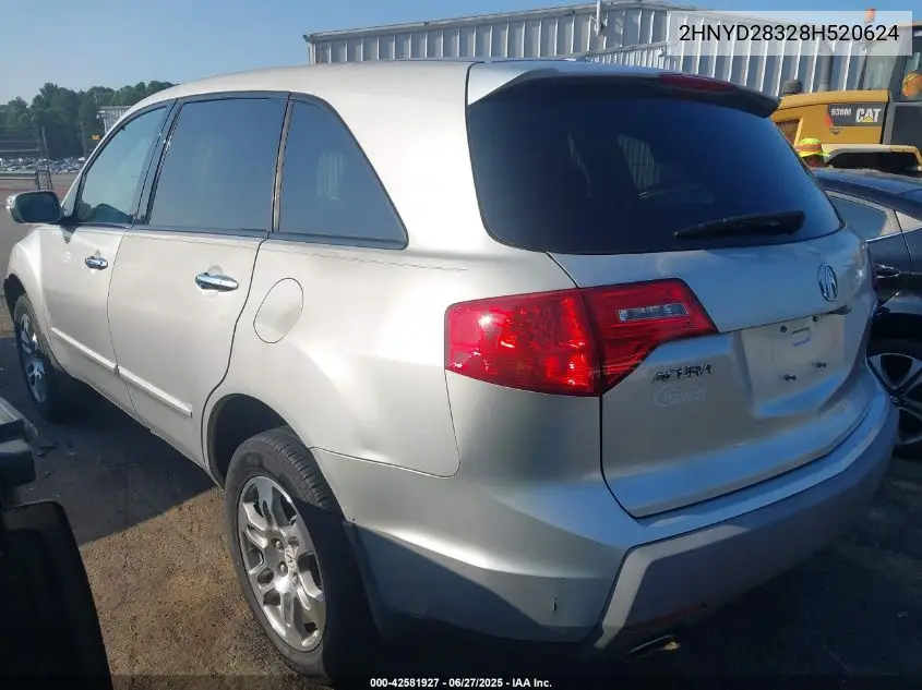 2008 Acura Mdx Technology Package VIN: 2HNYD28328H520624 Lot: 42581927